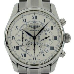 Longines Men's 40mm Weems White Dial Automatic Chronograph Watch! Ref: L2.622.4!